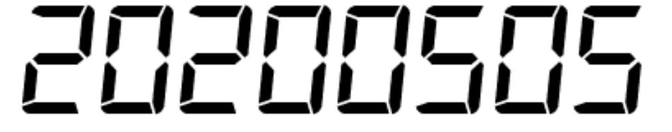 2020 05 05 shown in 7 segment digit system